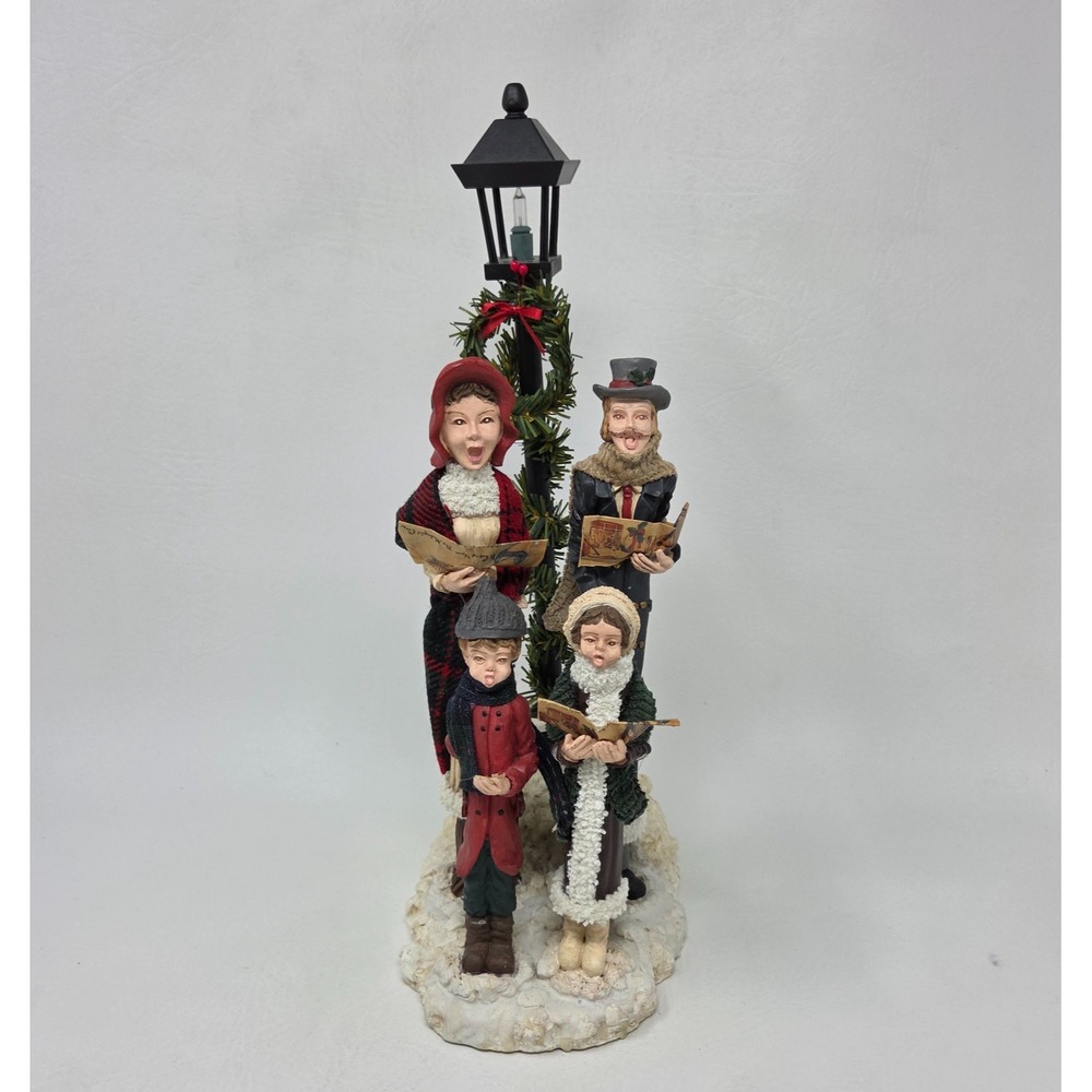 Vintage Musical Lighted Dickens Family Carolers Christmas Figurine 13" Works